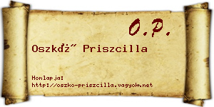 Oszkó Priszcilla névjegykártya